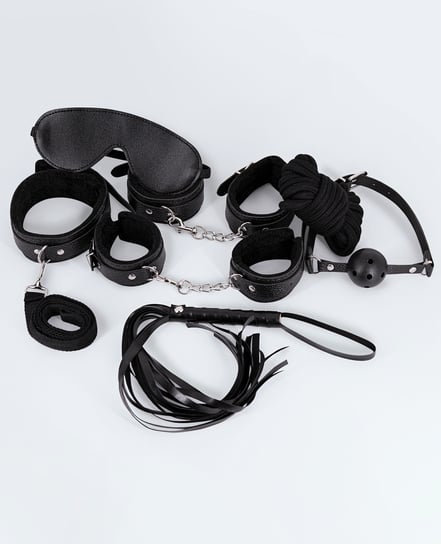 Lust PU Leather 7 Pack Lite Bondage Set – Black by Lust product image