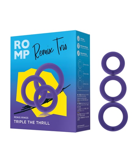 ROMP Remix Trio Penis Ring Set of 3 – Purple by ROMP product image
