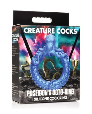 Creature Cocks Poseidon’s Octo Silicone Cock Ring – Blue by Creature Cocks product image