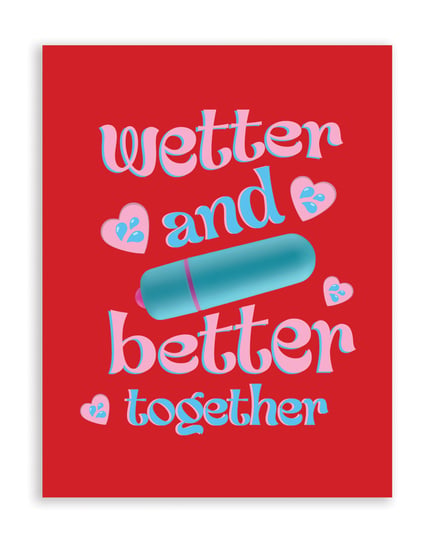 Wetter Better Naughty Greeting Card w/Rock Candy Vibrator & Fresh Vibes Towelettes by Naughty Kards product image