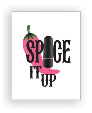 Spice It Up Naughty Greeting Card w/Rock Candy Vibrator & Fresh Vibes Towelettes by Naughty Kards product image