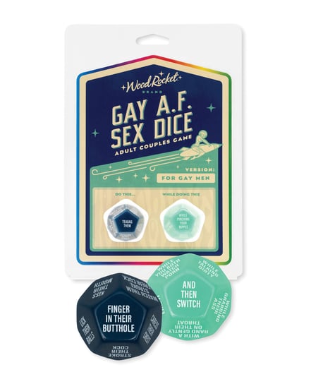 Wood Rocket Gay AF Gay Men Couples Sex Dice Game – Blue by Wood Rocket product image