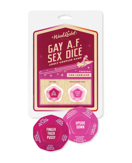 Wood Rocket Gay AF Lesbian Couples Sex Dice Game – Fuchsia by Wood Rocket product image