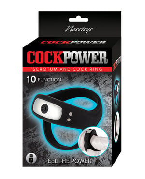 Cockpower Scrotum and Cock Ring – Black by Nasstoys product image
