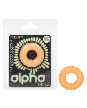 Alpha Liquid Silicone Glow in the Dark Prolong Cock Ring – Medium by Alpha Liquid Silicone product image
