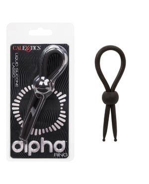 Alpha Liquid Silicone Lasso Cock Ring – Black by Alpha Liquid Silicone product image
