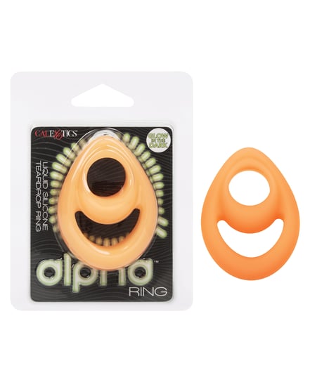 Alpha Liquid Silicone Glow in the Dark Teardrop Cock Ring by Alpha Liquid Silicone product image