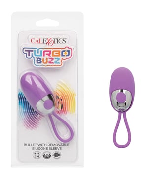 Turbo Buzz Bullet Stimulator w/Removable Silicone Sleeve – Purple by Turbo Buzz product image