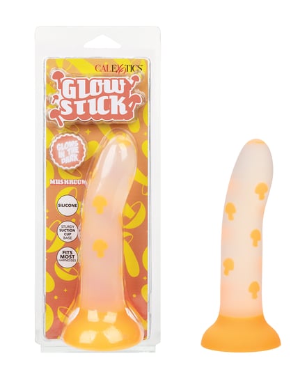 Glow Stick Mushroom Suction Cup Glow-in-the-Dark Dildo – Orange by Glow Stick product image