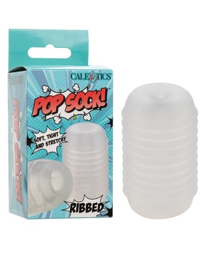 Pop Sock! Ribbed Masturbator – Clear by Pop Sock product image