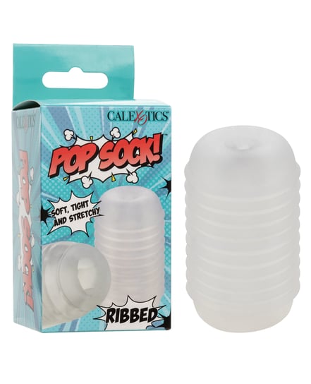 Pop Sock! Ribbed Masturbator – Clear by Pop Sock product image