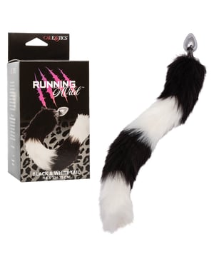 Running Wild Black & White Tail Metallic Anal Probe by Running Wild product image