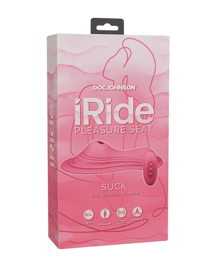 iRide Pleasure Seat Suck Stimulator Rechargeable w/Wireless Remote – Dusty Pink by iRide product image