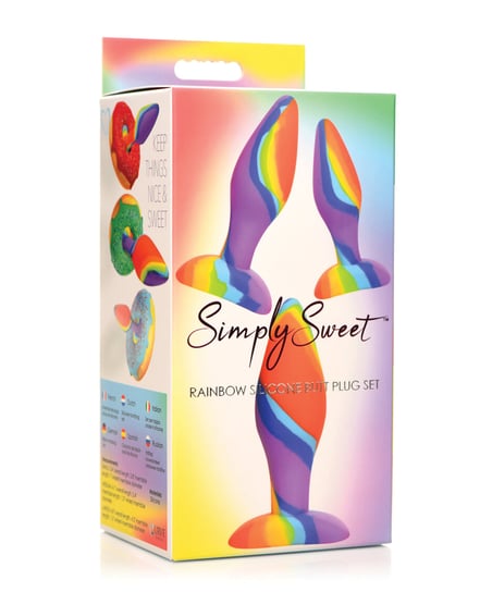 Curve Toys Simply Sweet Rainbow Silicone Butt Plug Set by Curve product image