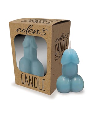 Eden’s Penis Candle – Blue – Vanilla by Little Genie product image