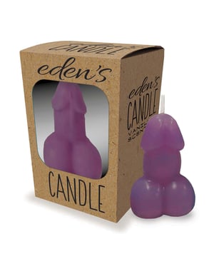 Eden’s Penis Candle – Purple – Vanilla by Little Genie product image