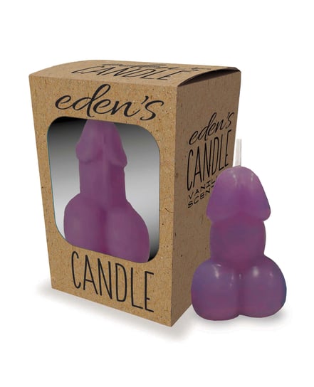 Eden’s Penis Candle – Purple – Vanilla by Little Genie product image