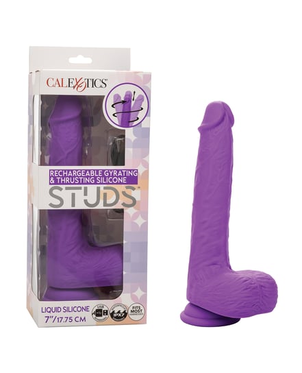 Silicone Studs Rechargeable Gyrating & Thrusting Vibrator – Purple by Silicone Studs product image