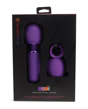 Nu Sensuelle Harlow Mini Wand w/Masturbator Attachment – Purple by Nu Sensuelle product image