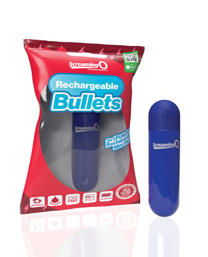 Screaming O Rechargeable Bullets – Blue by Screaming O product image