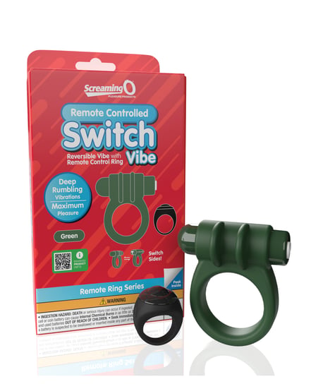 Screaming O Switch Remote Controlled Vibrating Ring – Green by Screaming O product image