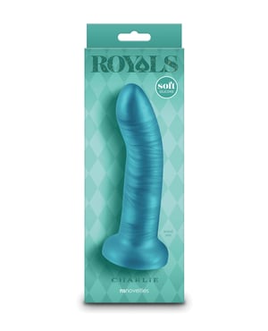 Royals 6″ Charlie Curved Dildo – Metallic Teal by Royals product image