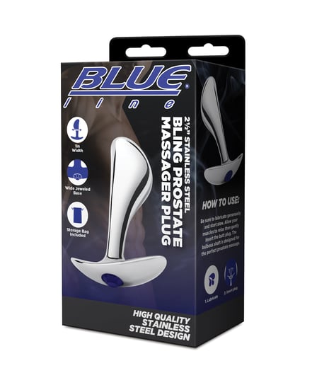 Blue Line 2.5″ Stainless Steel Bling Prostate Massager Plug by Blue Line product image