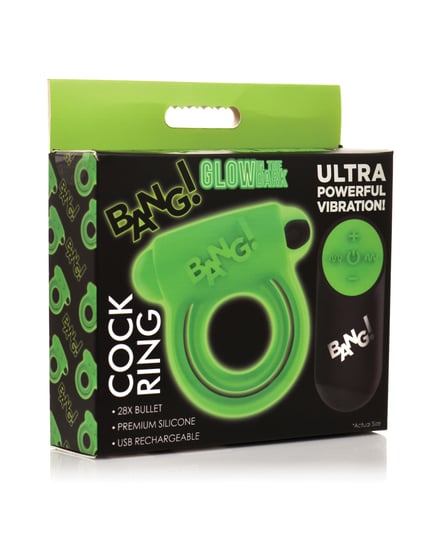 Bang! Glow in the Dark 28X Remote Controlled Cock Ring by Bang! product image