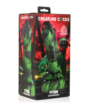 Creature Cocks Python Silicone Dildo – Black/Green by Creature Cocks product image