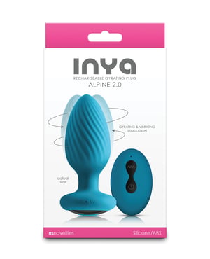 INYA Alpine 2.0 Gyrating & Vibrating Anal Plug w/Remote – Teal by Inya product image