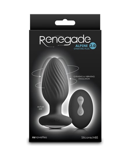 Renegade Alpine 2.0 Gyrating & Vibrating Butt Plug w/Remote – Black by Renegade product image