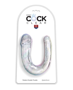 King Cock Clear Medium Double Trouble Dildo – Clear by King Cock product image