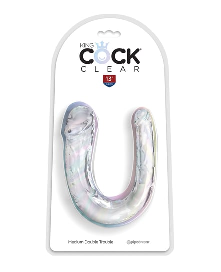 King Cock Clear Medium Double Trouble Dildo – Clear by King Cock product image