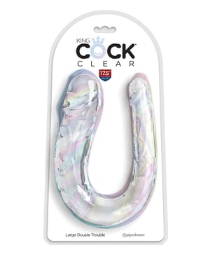 King Cock Clear Large Double Trouble Dildo – Clear by King Cock product image