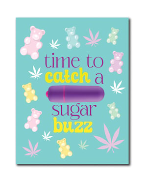420 Foreplay Sugar Buzz Greeting Card w/Rock Candy Vibrator & Fresh Vibes Towelettes by Kush Kards product image