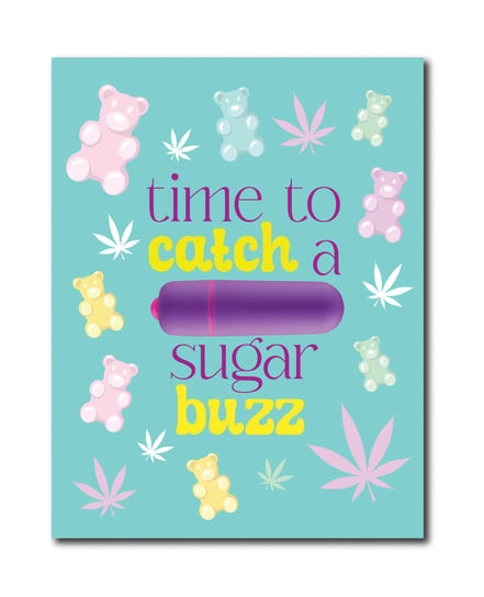 420 Foreplay Sugar Buzz Greeting Card w/Rock Candy Vibrator & Fresh Vibes Towelettes by Kush Kards product image