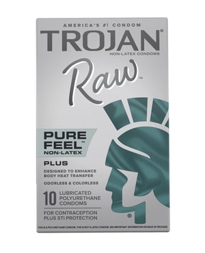 Trojan Raw Pure Feel Non-Latex Condoms – Pack of 10 by Trojan product image