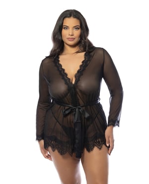 Provence Short Robe – Black 1X/2X by Oh La La Cheri product image