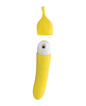 Natalie’s Toy Box Banana Cream Air Pulse & G-Spot Vibrator – Yellow by Like A Kitten product image