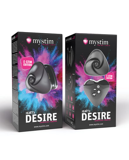 Mystim Hearts Desire eStim Layon Vibrator – Black by Mystim product image
