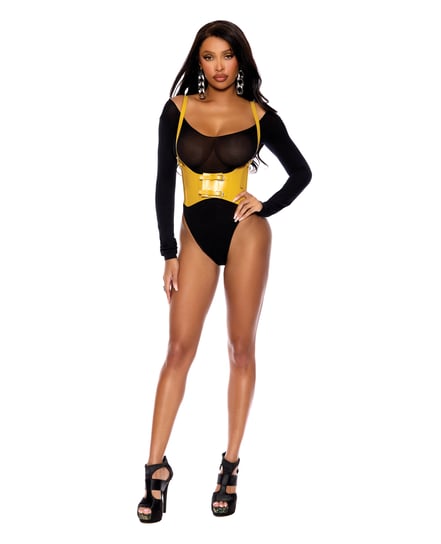 Leather Harness w/Adjustable Buckle Straps and Front Velcro Buckle Closure – Yellow 34 by Elegant Moments product image