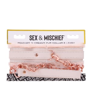 Sex & Mischief Peaches ‘n CreaMe Fur Collar & Leash by Sex & Mischief product image