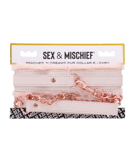 Sex & Mischief Peaches ‘n CreaMe Fur Collar & Leash by Sex & Mischief product image