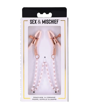 Sex & Mischief Peaches ‘n CreaMe Pearl Nipple Clamps by Sex & Mischief product image