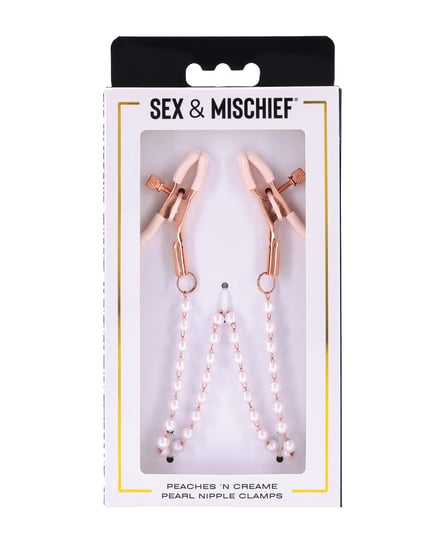 Sex & Mischief Peaches ‘n CreaMe Pearl Nipple Clamps by Sex & Mischief product image