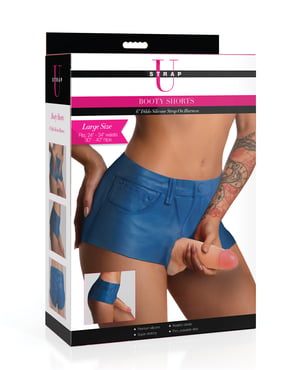 Strap U Booty Shorts 6″ Silicone Dildo Strap-On Harness – Large by Strap U product image