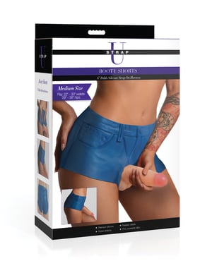 Strap U Booty Shorts 6″ Silicone Dildo Strap-On Harness – Medium by Strap U product image
