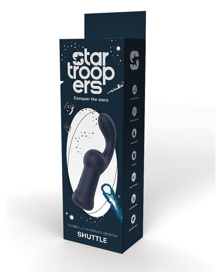Star Troopers Shuttle Flexible Ultra Strong Vibrator – Black by Star Troopers product image