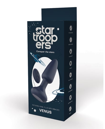Star Troopers Venus Rotating Anal Plug w/Remote – Black by Star Troopers product image
