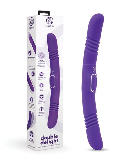 Together Double Delight Double-Ended Vibrating & Thrusting Vibrator – Purple by Together product image